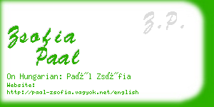 zsofia paal business card